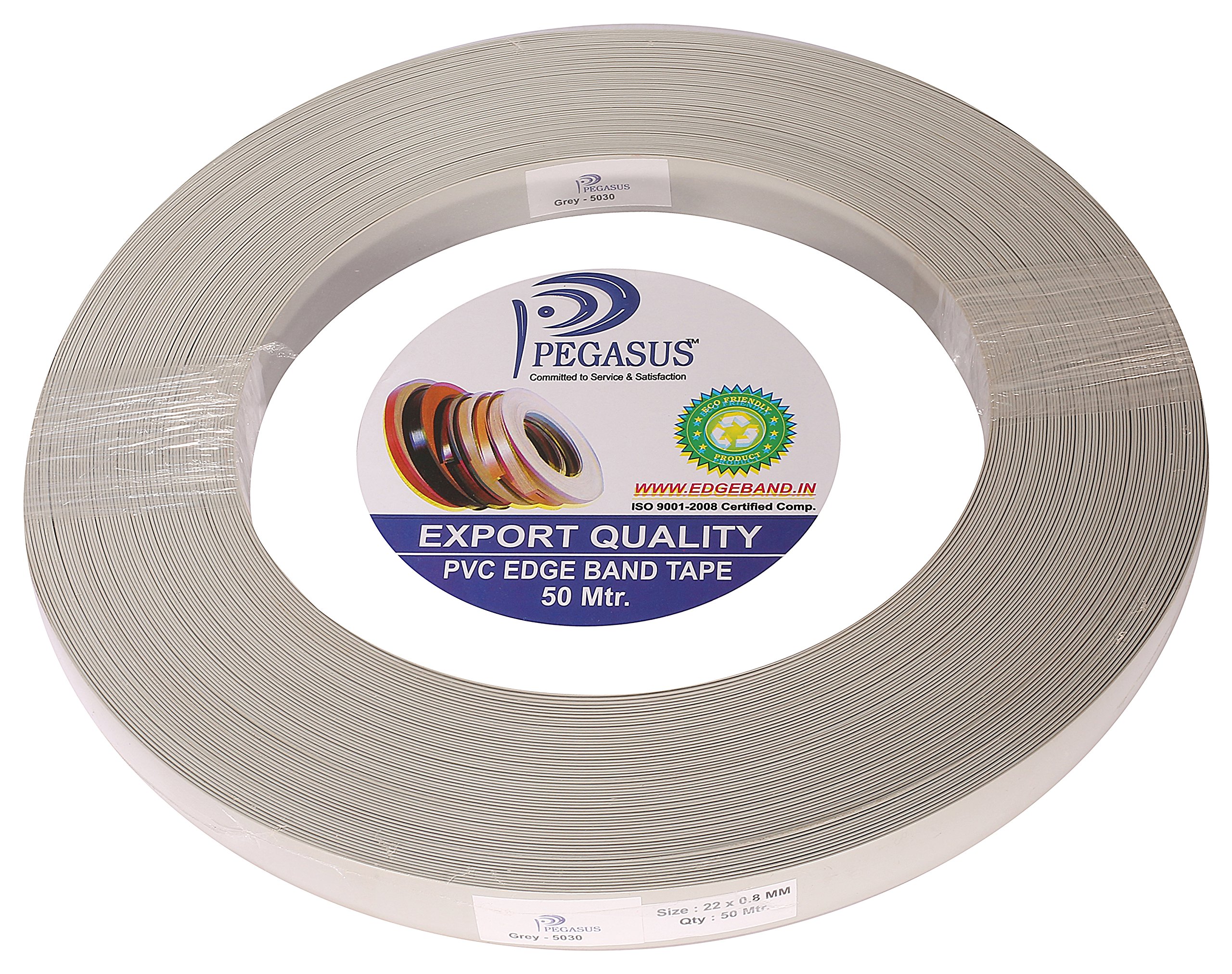 Pegasus PVC Grey Edge Band Tape, 22 mm Width, 0.8 mm Thickness, 50